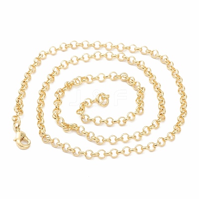Brass Rolo Chain Necklace Making MAK-F036-01G-1