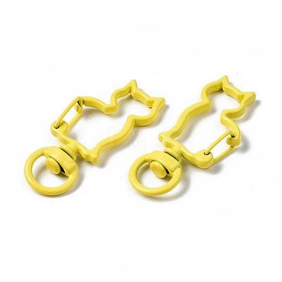Spray Painted Eco-Friendly Alloy Swivel Snap Hooks Clasps PALLOY-T080-16-NR-1