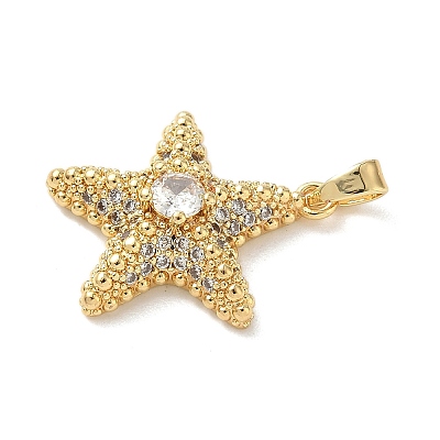 Brass Micro Pave Cubic Zirconia Pendants KK-K305-11B-G-1