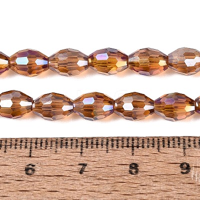 Electroplate Transparent Glass Beads Strands GL-N002-01A-A09-1