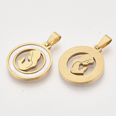 201 Stainless Steel Pendants STAS-N089-61G-1