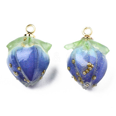 Handmade Epoxy Resin Flower Pendants X-KY-S163-103A-1