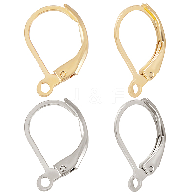 100Pcs 2 Colors 304 Stainless Steel Leverback Earring Findings STAS-BBC0001-56-1