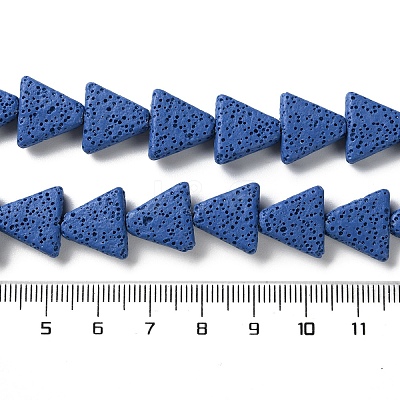 Triangle Dyed Natural Lava Rock Beads Strands G-O126-04A-03-1