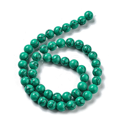 Synthetical Turquoise Gemstone Round Bead Strands TURQ-R035-8mm-02-1
