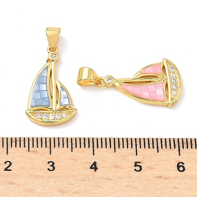 Brass Enamel Pendants KK-H534-05G-1