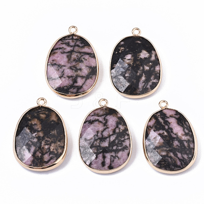 Natural Rhodonite Pendants G-T131-08F-1