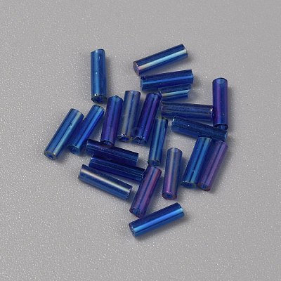 300Pcs Transparent Glass Round Bugle Beads GLAA-WH0015-74H-1