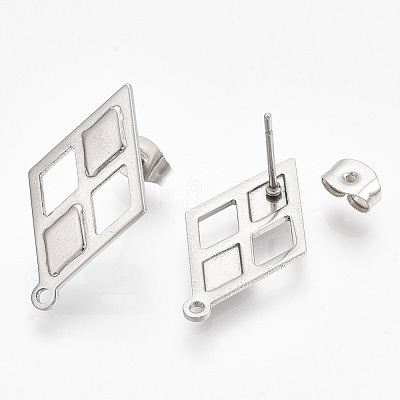 Non-Tarnish 304 Stainless Steel Stud Earring Findings STAS-S079-59B-1