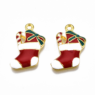 Rack Plating Alloy Enamel Pendants ENAM-Q443-023-RS-1