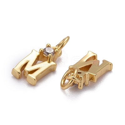 Brass Micro Pave Clear Cubic Zirconia Pendants ZIRC-Z011-35M-1