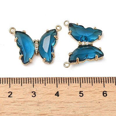 Brass Pave Faceted Glass Connector Charms FIND-Z020-03P-1