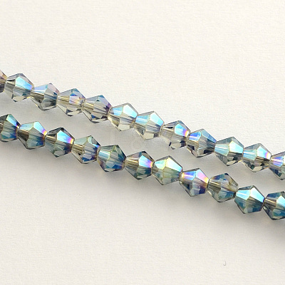 Electroplate Glass Bead Strands X-EGLA-R094-4mm-09-1