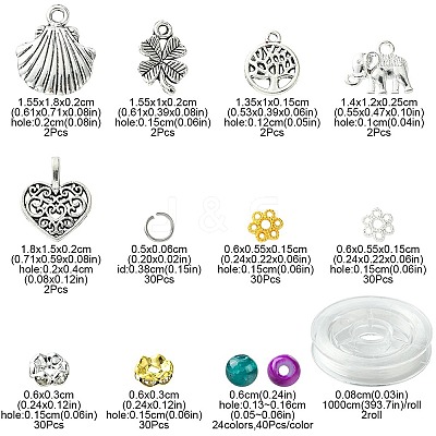 DIY Glass Beads & Alloy Pendant Bracelets Jewelry Making Kits DIY-FS0006-25-1