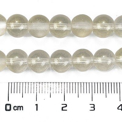 Frosted Transparent Glass Bead Strands X1-GLAA-P065-8mm-01-1