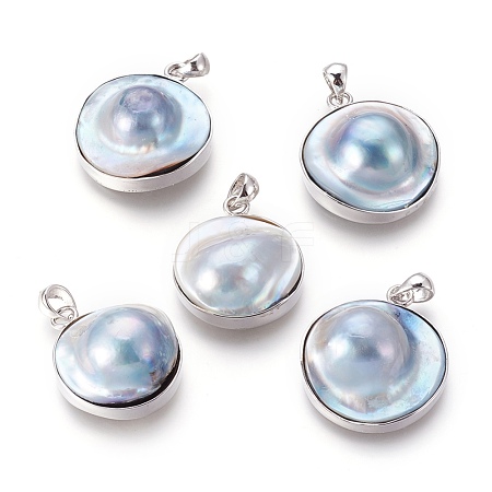 Shell Pearl Pendants KK-P162-O01-1