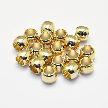 Long-Lasting Plated Brass European Beads KK-K193-093G-NF-1