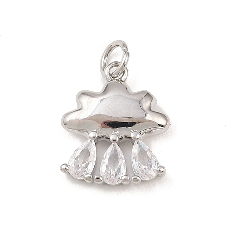 Brass Micro Pave Cubic Zirconia Pendants KK-G544-24P-1