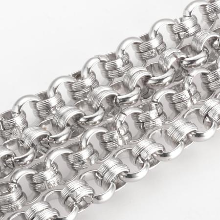 304 Stainless Steel Textured Rolo Chains CHS-Q002-11-1