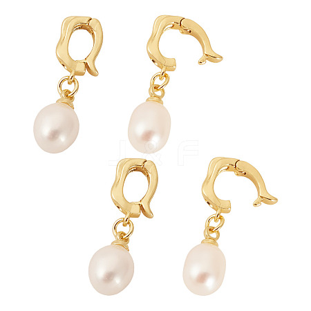 4Pcs Natural Cultured Freshwater Pearl Pendant PALLOY-TAC0176-1