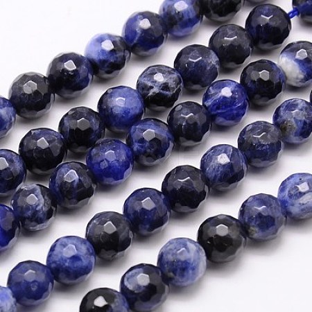 Natural Sodalite Beads Strands G-G542-6mm-28-1