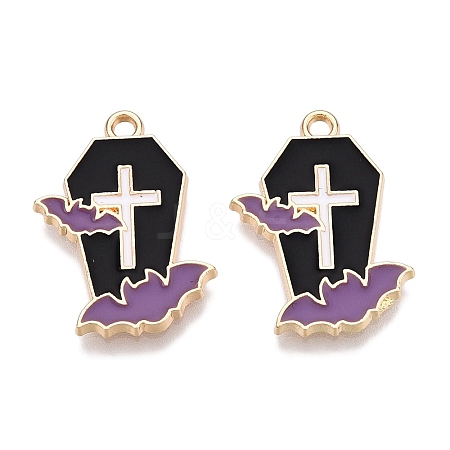 Halloween Theme Rack Plating Alloy Enamel Pendants X-ENAM-N056-357A-1