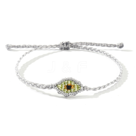 Adjustable Evil Eye Polyester Cord Braided Bracelets for Men Women BI7988-9-1