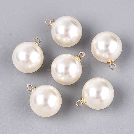 ABS Plastic Imitation Pearl Pendants FIND-H052-01I-01G-1