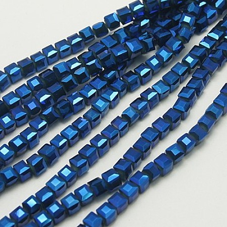 Electroplate Glass Beads Strands EGLA-D018-6x6mm-55-1