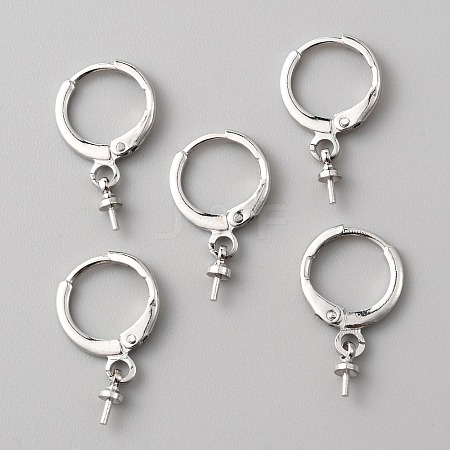 Brass Huggie Hoop Earring Findings LS-KK-WH0079-22P-1