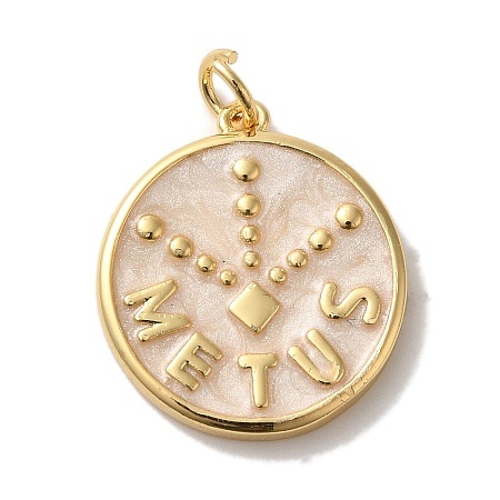 Brass Enamel Pendants KK-U027-17G-05-1