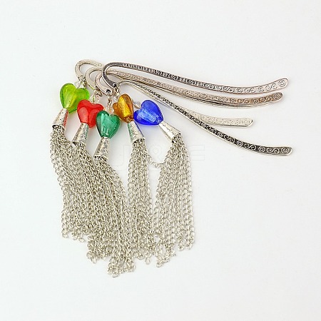 Tibetan Style Tassel Bookmarks/Hairpins AJEW-JK00051-1