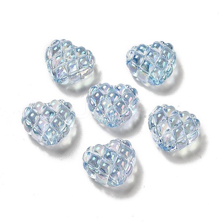 Transparent Acrylic Waffle Beads OACR-E016-01E-1