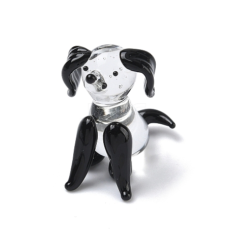 Handmade Lampwork Dog Display Decorations LAMP-F043-10A-1