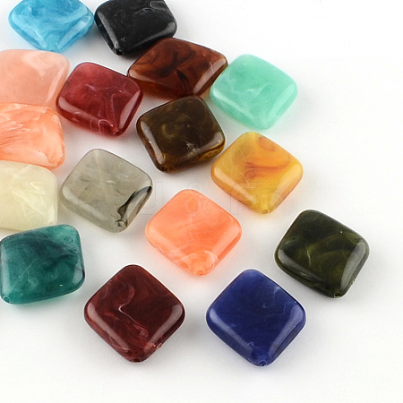 Rhombus Imitation Gemstone Acrylic Beads OACR-R043-M-1