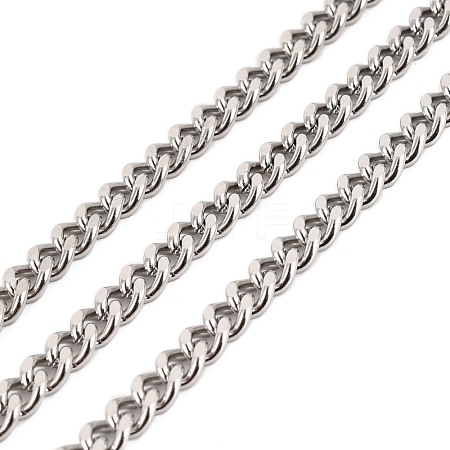 Tarnish Resistant 304 Stainless Steel Cuban Link Chains CHS-K016-03C-P-1