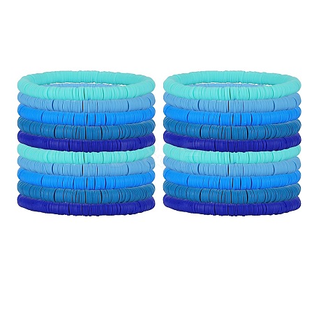 Polymer Clay Heishi Surfer Stretch Bracelets Set BJEW-SW00128-1