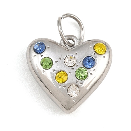 304 Stainless Steel Rhinestone Pendants RB-CBA40D0-06P-1