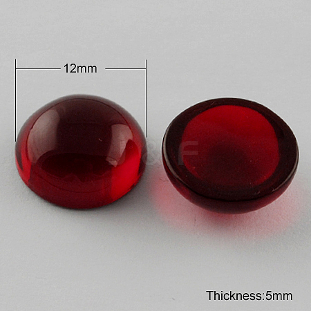 Transparent Resin Cabochons CRES-Q092-12mm-06-1