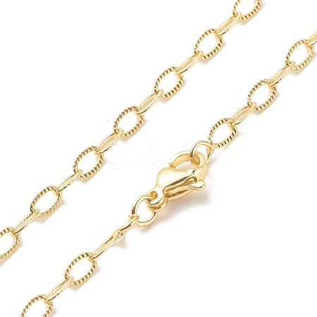 Brass Cable Chains Necklace for Women NJEW-P265-32G-1