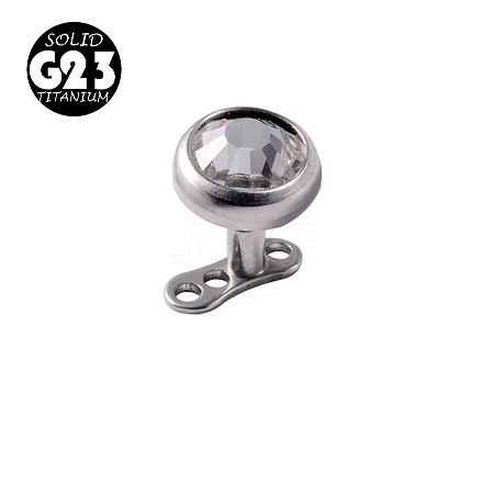 G23 Titanium Cubic Zirconia Dermal Anchor Base/Top for Women Men WG953A3-03-1