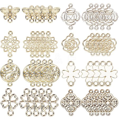 SUNNYCLUE 48Pcs 8 Styles Alloy Connector Charms FIND-SC0004-67-1