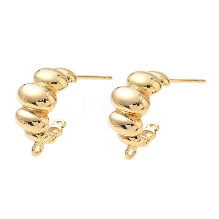 Brass Stud Earring Findings X-KK-C099-15G-1