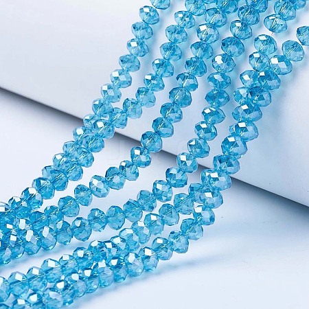 Electroplate Glass Beads Strands EGLA-A034-T4mm-A13-1