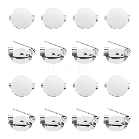 Unicraftale 40Pcs 316 Surgical Stainless Steel Brooch Base Settings STAS-UN0053-56-1