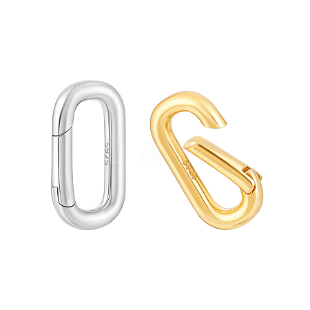 2Pcs 2 Colors 925 Sterling Silver Spring Gate Clasps STER-PH0004-02-1