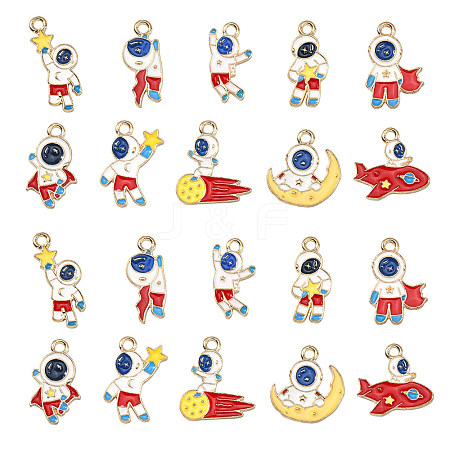 50Pcs 10 Styles Alloy Enamel Pendants ENAM-CJ0002-97-1