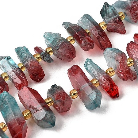 Electroplated Natural Quartz Crystal Beads Strands G-F800-D16-1