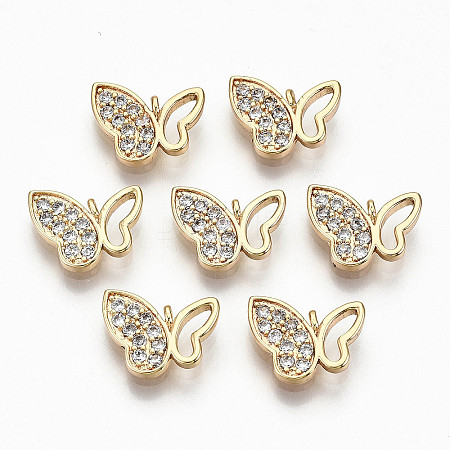Brass Micro Pave Clear Cubic Zirconia Charms RJEW-T063-37G-NF-1