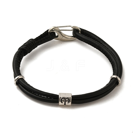 PU Leather Round Cord Multi-strand Bracelets SJEW-K002-07H-1